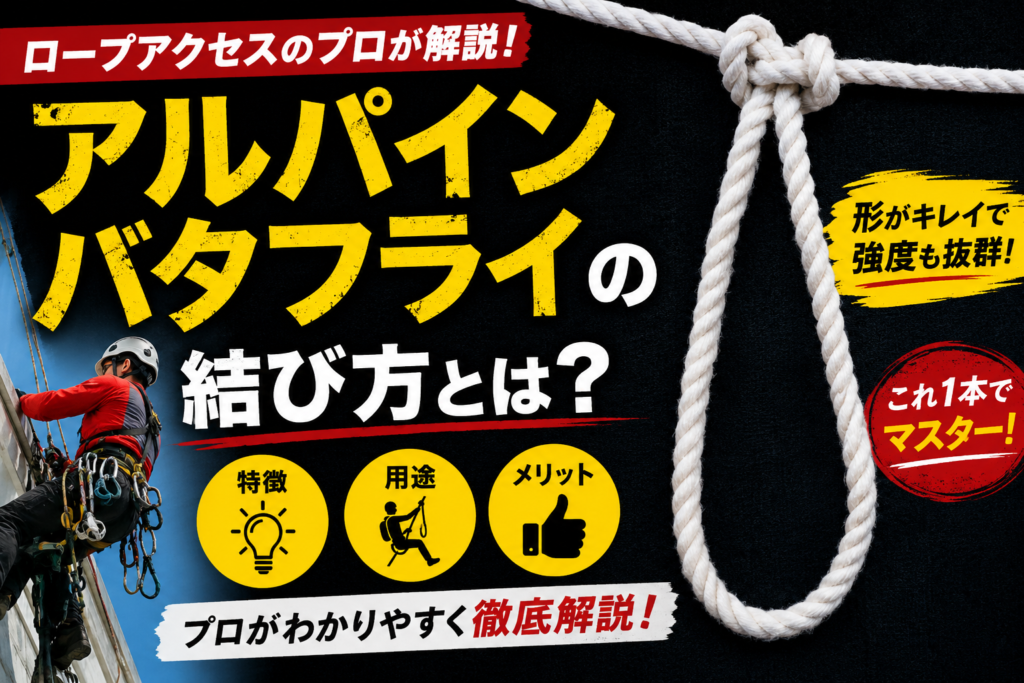 アルパインバタフライの結び方とは？用途や特徴をロープアクセスのプロがわかりやすく解説