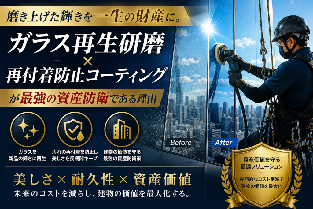 磨き上げた輝きを一生の財産に。「ガラス再生研磨×再付着防止コーティング」が最強の資産防衛である理由