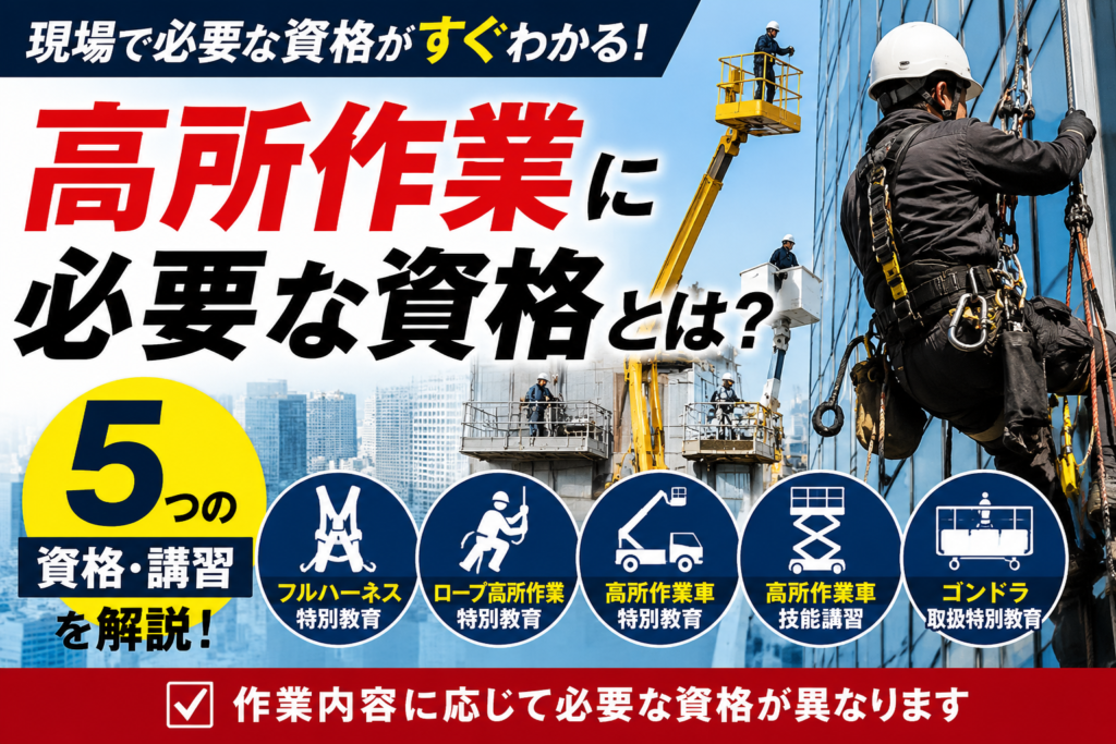 高所作業に必要な資格とは？5つの資格・講習をわかりやすく解説
