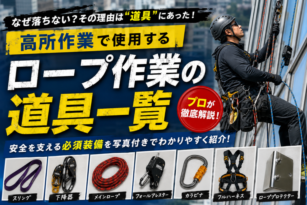 【ロープ作業の道具一覧】高所作業で使用する安全装備をプロが解説
